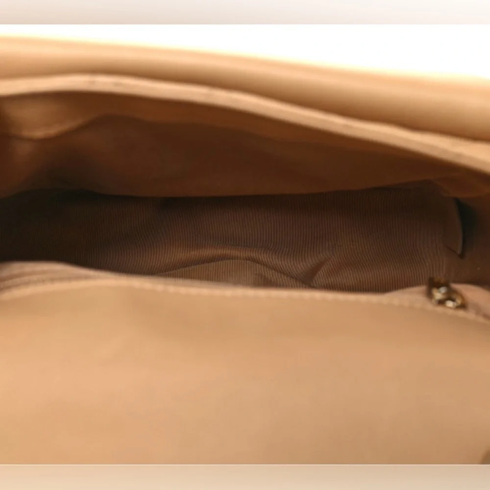 Chanel Coco CC Messenger Calfskin and Quilted Goatskin Tan Bag